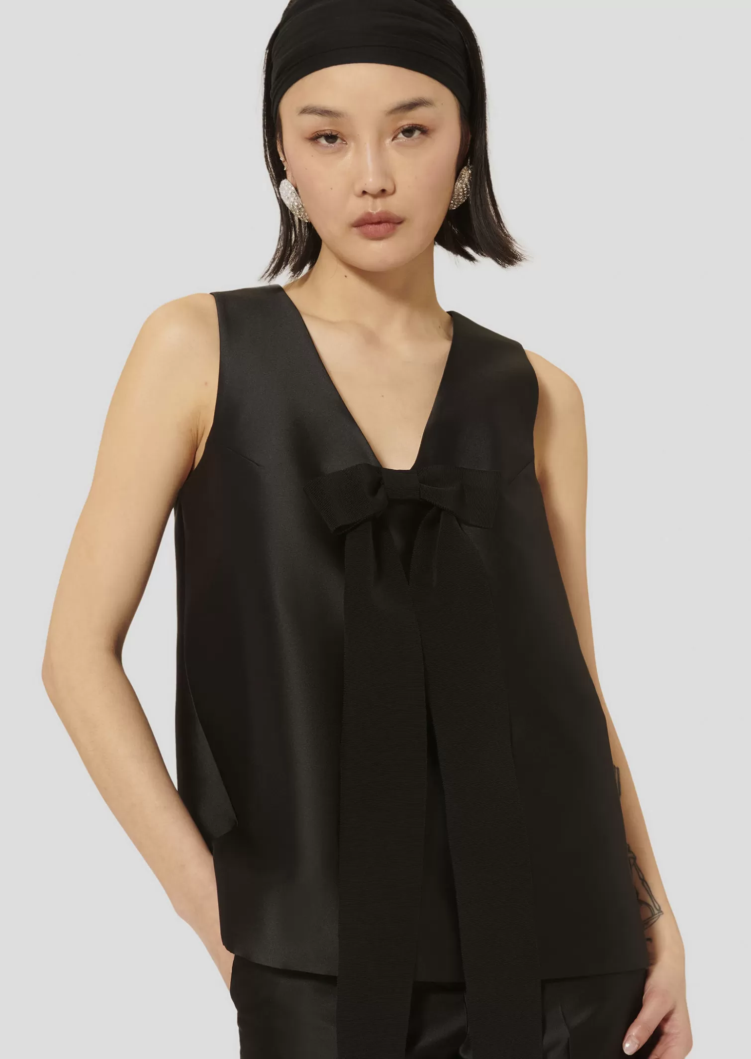 TARA JARMON Top Topaze en satin duchesse< Hauts